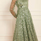 Sequin Dash Long Sleeve Ankle Gown