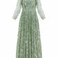 Sequin Dash Long Sleeve Ankle Gown