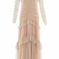 Sequin Glimmer Rouched Off-Shoulder Gown