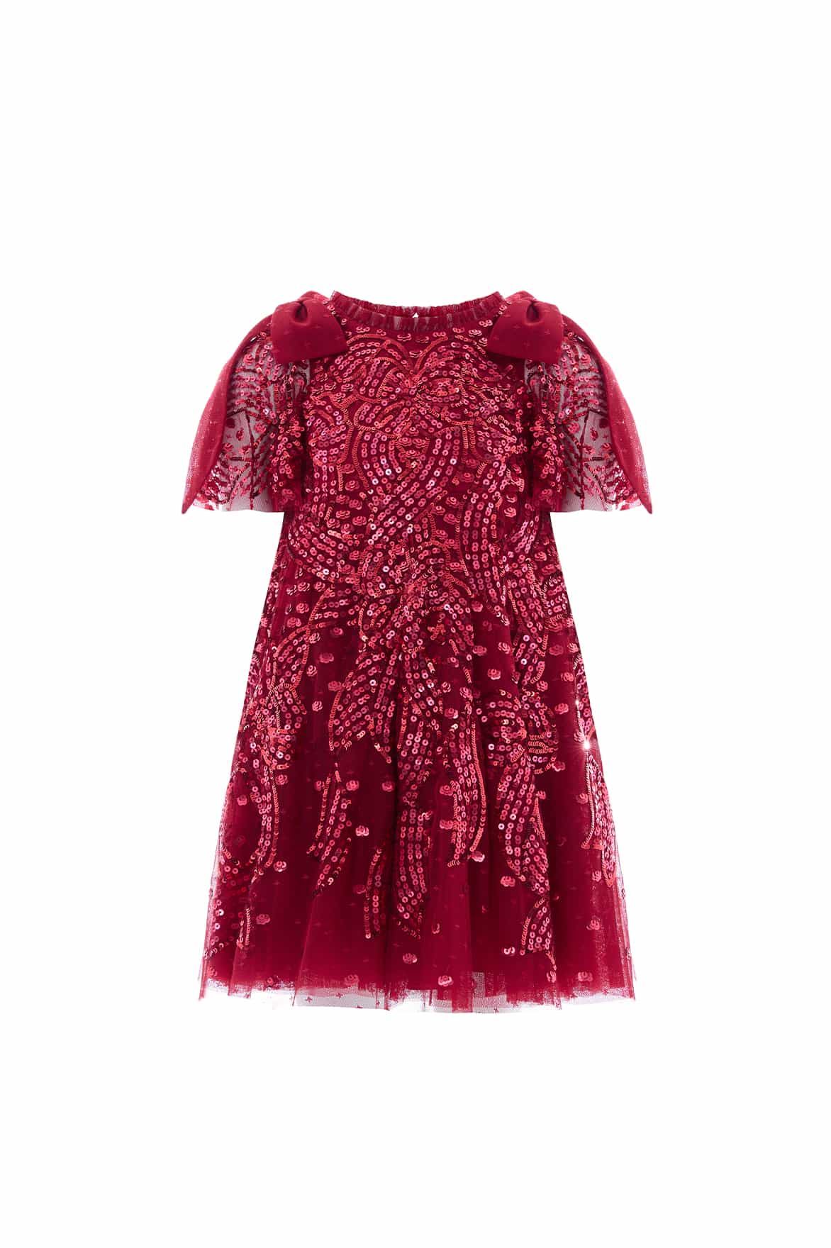 Sequin Ribbon Bow Kids Dress