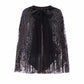 Sequin Ribbon Hooded Cape