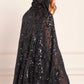 Sequin Ribbon Hooded Cape