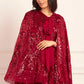 Sequin Ribbon Hooded Cape