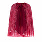 Sequin Ribbon Hooded Cape