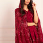 Sequin Ribbon Hooded Cape