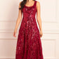 Sequin Ribbon Scoop Neck Ballerina Dress