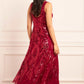Sequin Ribbon Scoop Neck Ballerina Dress