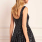 Sequin Ribbon Scoop Neck Micro Mini Dress