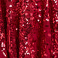 Sequin Ribbon Scoop Neck Micro Mini Dress