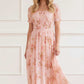 Summer's Rose Shirred Short Sleeve Ballerina Dress