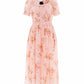 Summer's Rose Shirred Short Sleeve Ballerina Dress