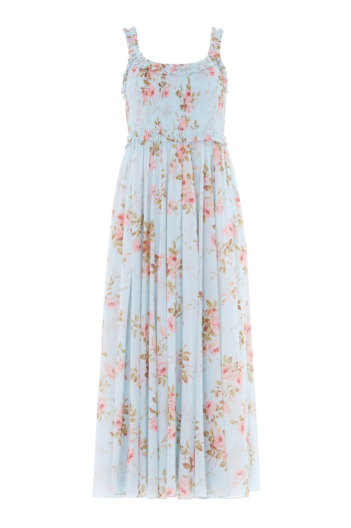 Summer's Rose Chiffon Smocked Cami Ankle Gown