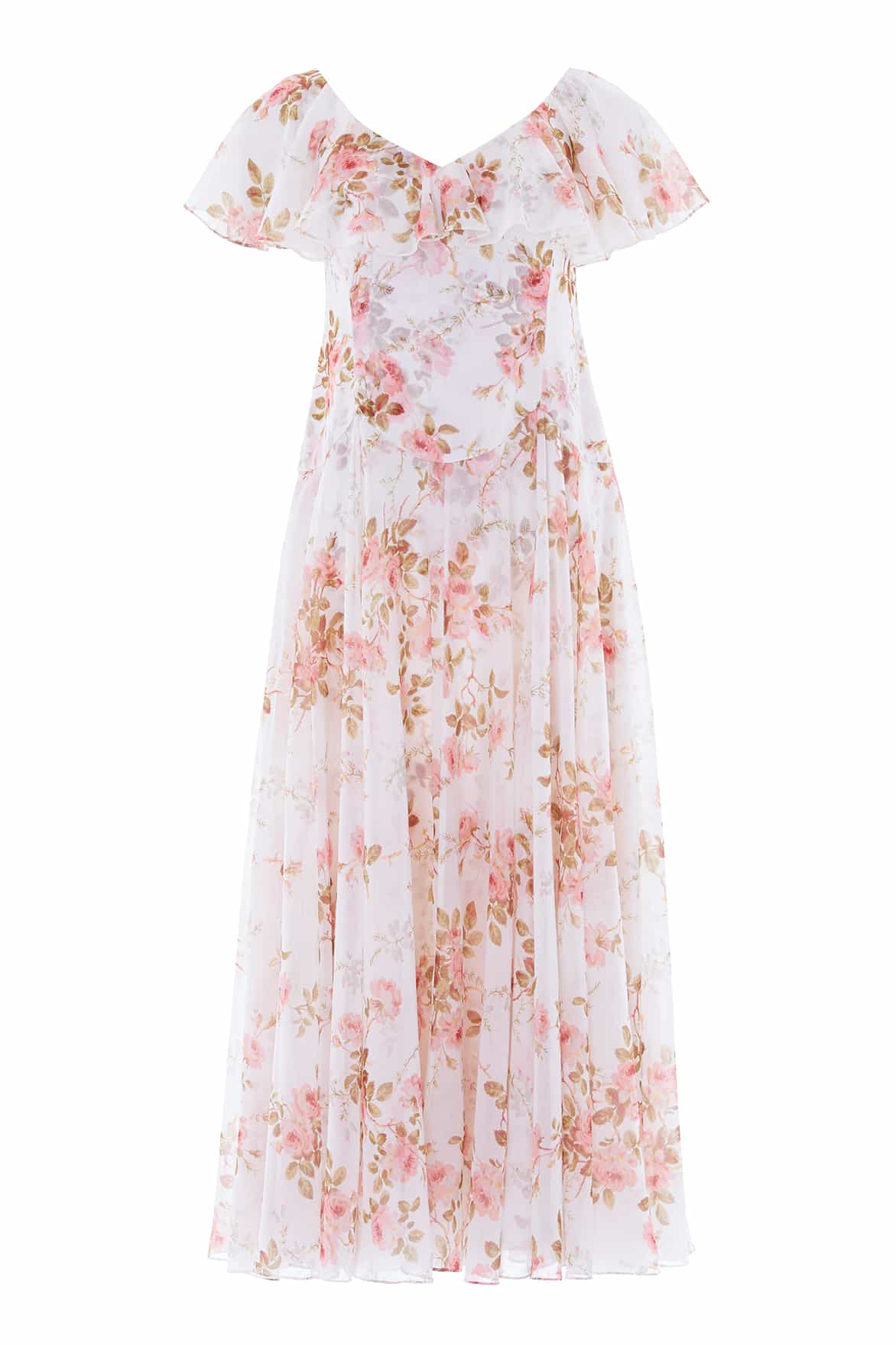 Summer's Rose Georgette Ankle Gown