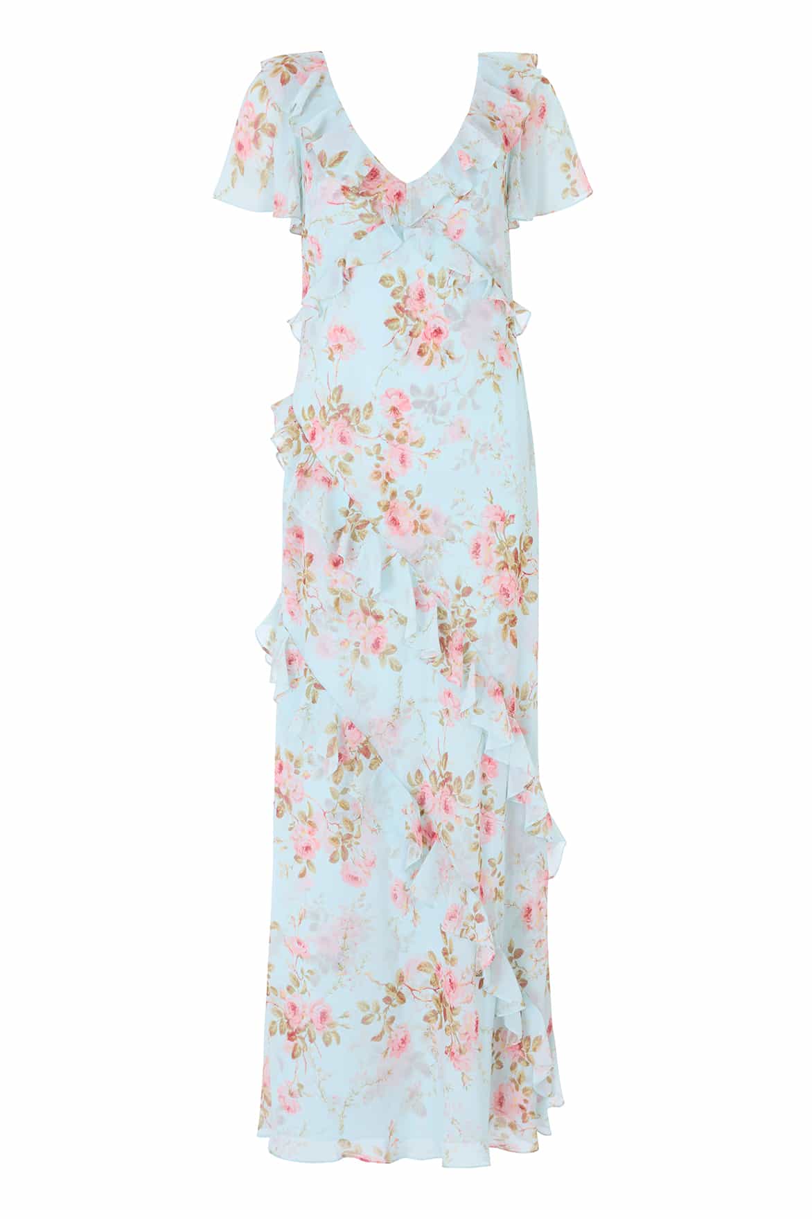 Summer's Rose Georgette V-Neck Gown