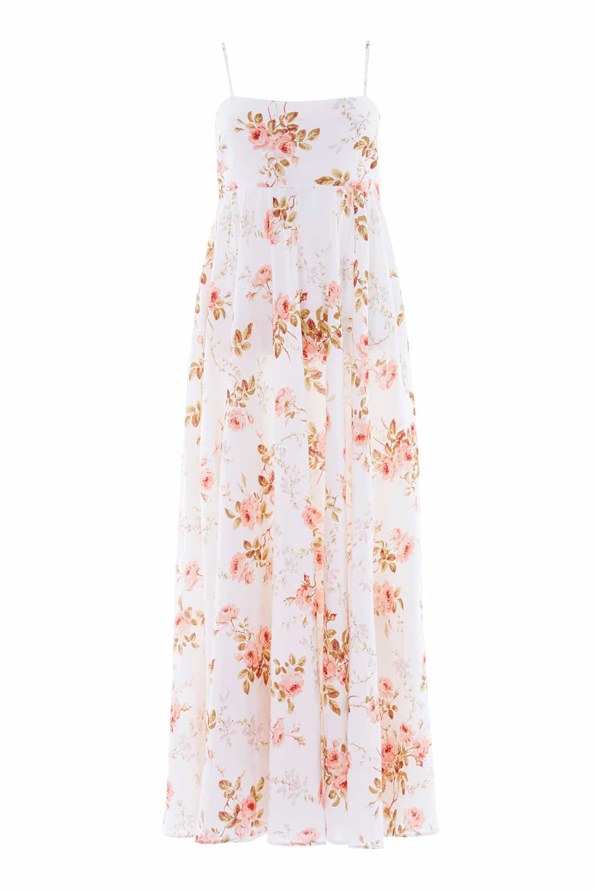 Summer's Rose Linen Blend Cami Ankle Gown