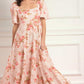 Summer's Rose Linen Blend Short Sleeve Ankle Gown