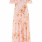 Summer's Rose Linen Blend Short Sleeve Ankle Gown