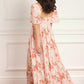 Summer's Rose Linen Blend Short Sleeve Ankle Gown