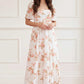 Summer's Rose Linen Blend Short Sleeve Ankle Gown