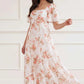 Summer's Rose Linen Blend Short Sleeve Ankle Gown