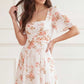 Summer's Rose Linen Blend Short Sleeve Ankle Gown