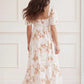 Summer's Rose Linen Blend Short Sleeve Ankle Gown