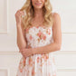 Summer's Rose Shirred Ankle Gown