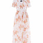 Summer's Rose Shirred Short Sleeve Ballerina Dress
