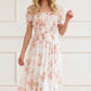 Summer's Rose Shirred Short Sleeve Ballerina Dress
