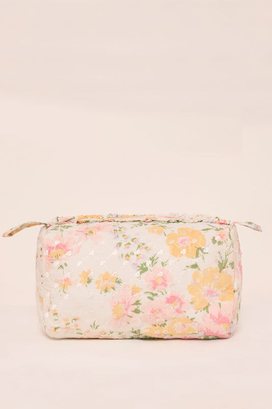 Sunrise Bloom Medium Quilted Makeup Bag