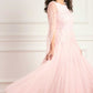 Sunrise Sequin Cape Sleeve Ankle Gown
