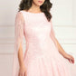Sunrise Sequin Cape Sleeve Ankle Gown