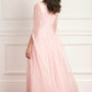 Sunrise Sequin Cape Sleeve Ankle Gown