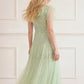 Sunrise Sequin Short Sleeve Ankle Gown