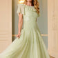 Sunrise Sequin Short Sleeve Ankle Gown