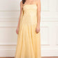 Sunrise Sequin Strapless Cape Ballerina Dress