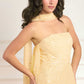 Sunrise Sequin Strapless Cape Ballerina Dress