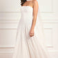 Sunrise Sequin Strapless Cape Gown