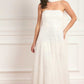 Sunrise Sequin Strapless Cape Gown