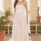 Sunrise Sequin Strapless Cape Gown