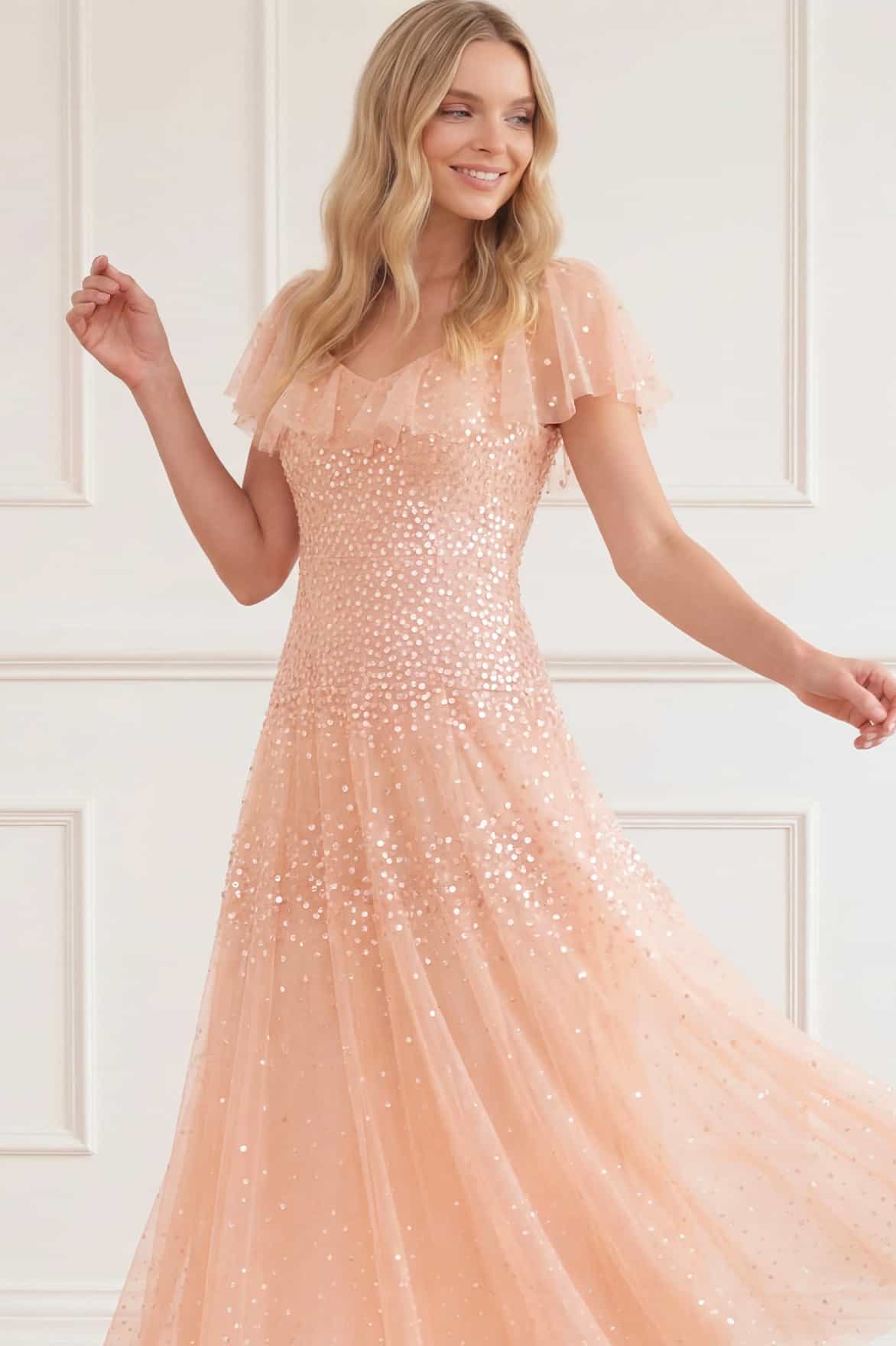 Sunrise Sequin V-Neck Ankle Gown