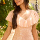 Sunrise Sequin V-Neck Ankle Gown