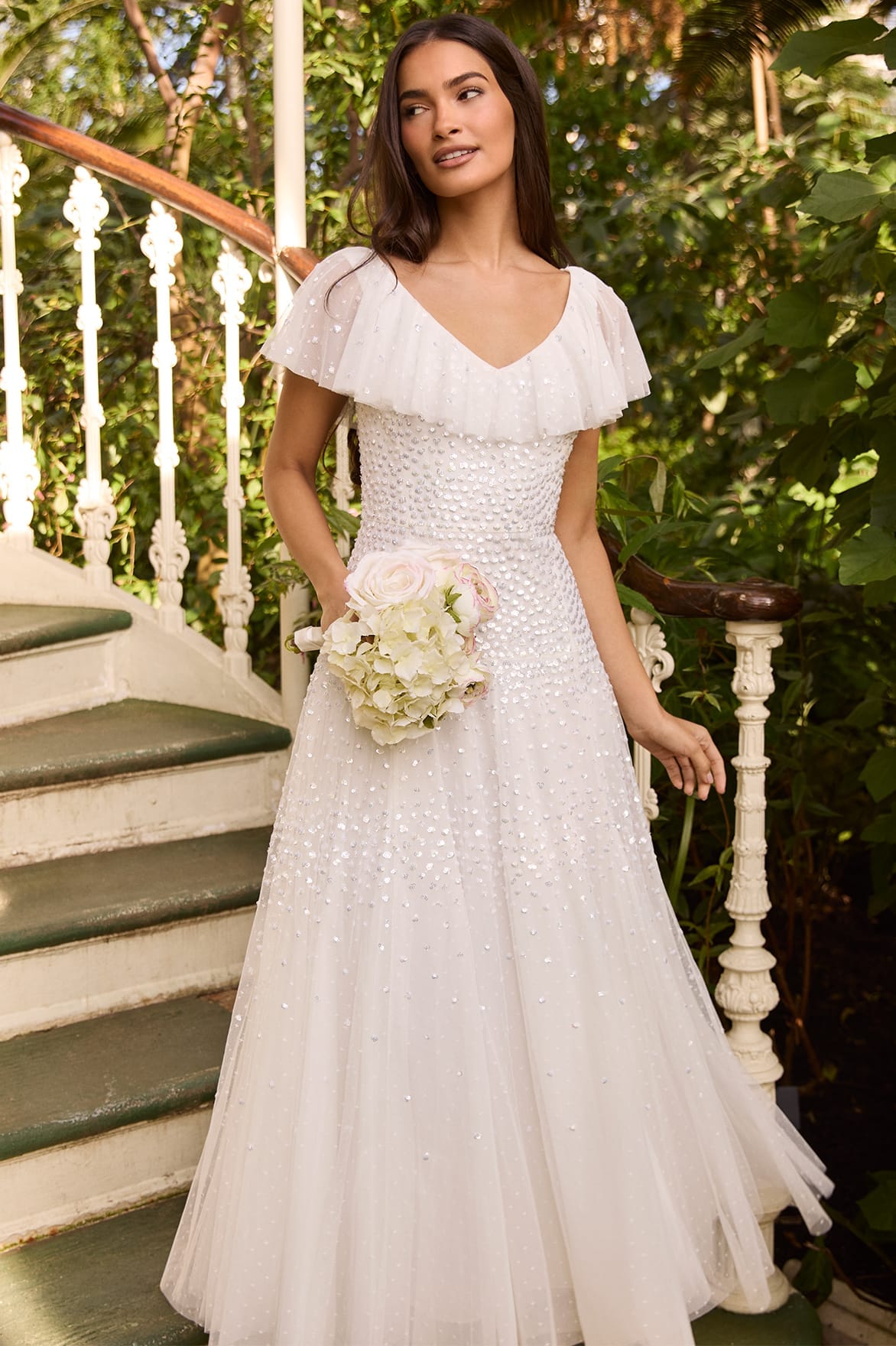 Sunrise Sequin V-Neck Ankle Gown