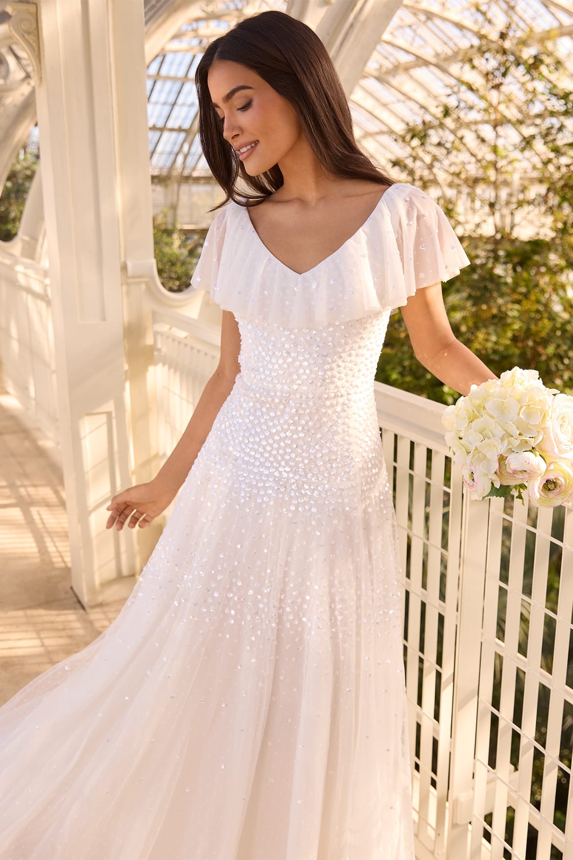Sunrise Sequin V-Neck Ankle Gown