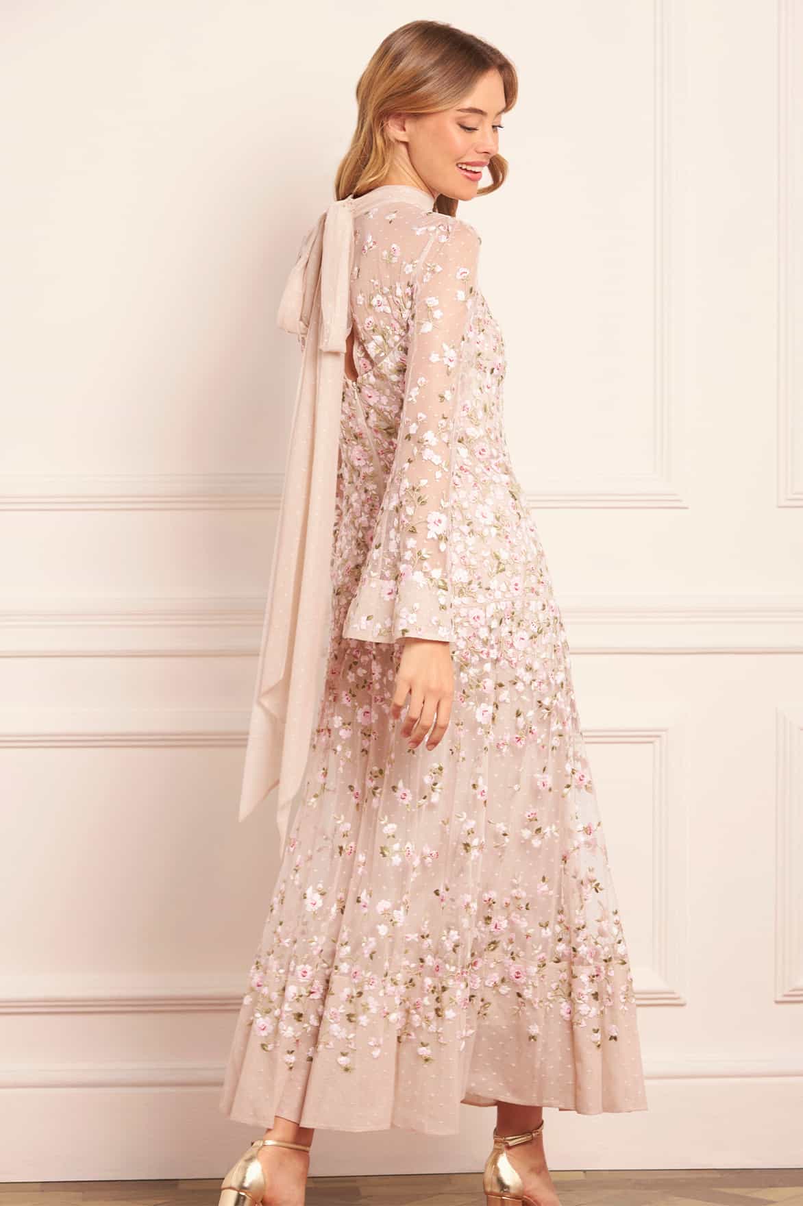Sylvia Rose Long Sleeve Ankle Gown