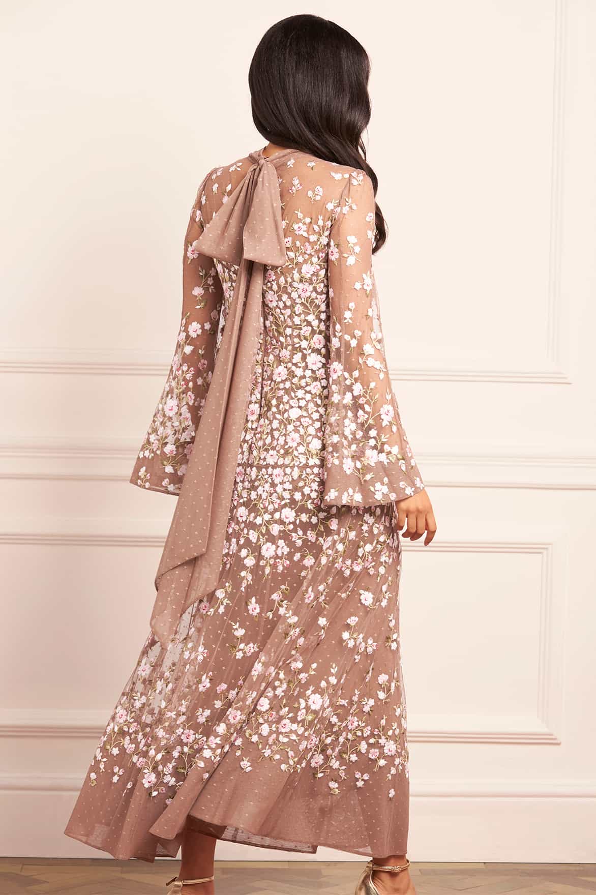 Sylvia Rose Long Sleeve Ankle Gown