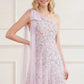 Sylvia Rose One-Shoulder Bow Ankle Gown