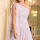 Sylvia Rose One-Shoulder Bow Ankle Gown