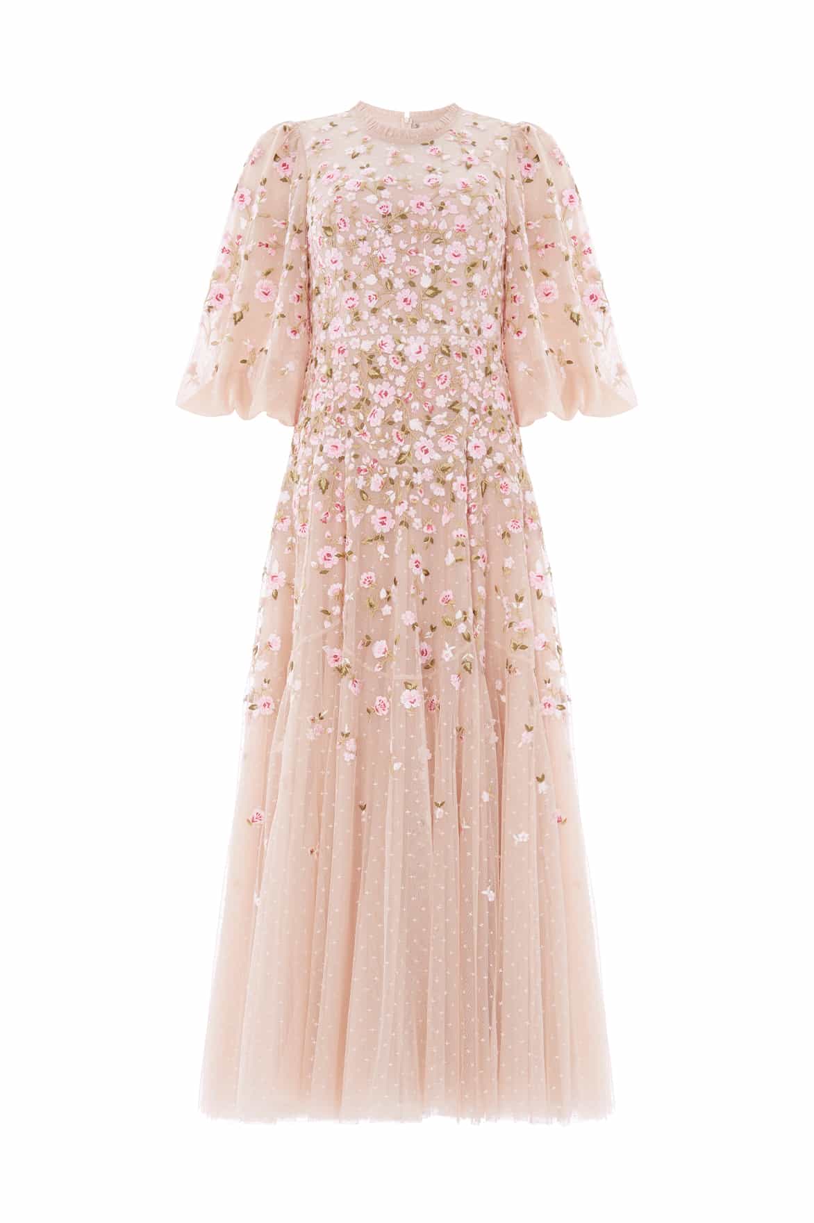 Sylvia Rose Round Neck Ankle Gown