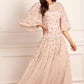 Sylvia Rose Round Neck Ankle Gown